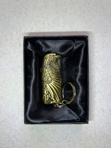 فندک برند لایتر (Lighter) مدل Eagle Brass – بدنه برنجی طرح عقاب همراه با حلقه جاکلیدی