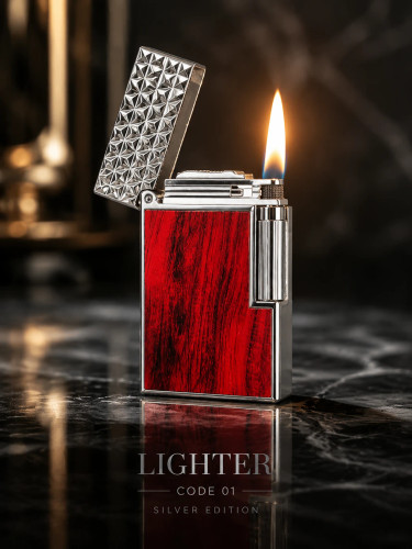 فندک گازی بغل زن برند لایتر(Lighter) طرح چوب کد 01
