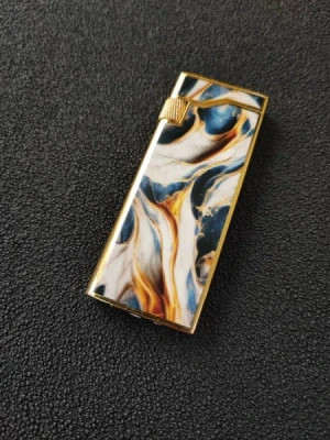 فندک گازی لایتر(Lighter) چرخ بغل اسلیم (Slim) طرح سنگ سفید