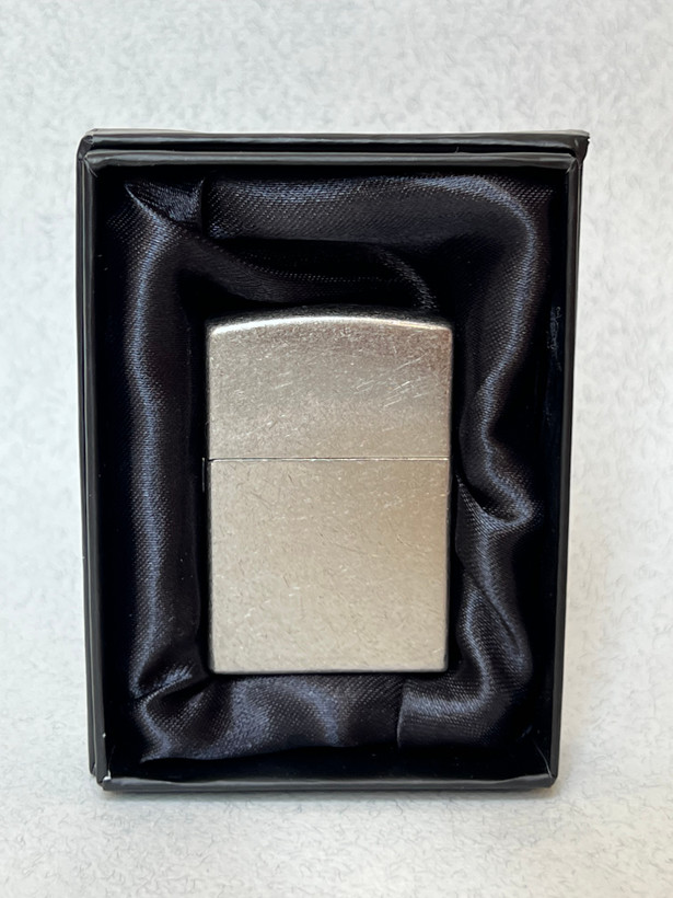 فندک گازی طرح زیپو بارزار مدل استیل برسخورده (Brushed Silver) – چخماقی و کلاسیک