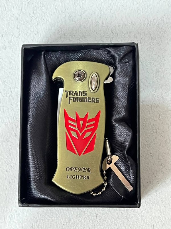 فندک اتمی دو کاره لایتر (LIGHTER) طرح ترنسفورمرز همراه با چاقوی ضامندار طلایی | فروشگاه بارزار