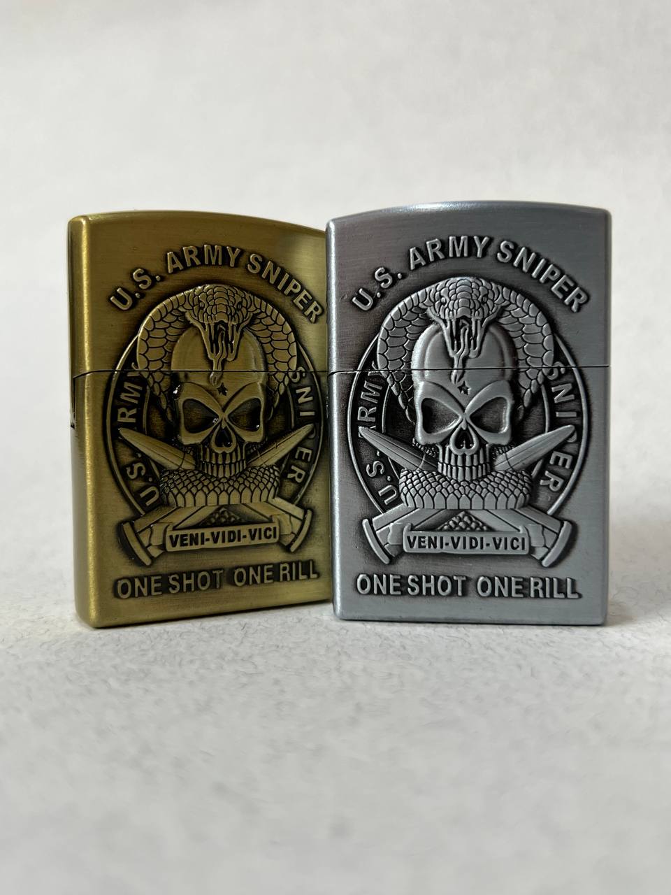 فندک گازی طرح زیپو لایتر (LIGHTER) طرح اسنایپر و تک‌تیرانداز ارتش | فروشگاه بارزار