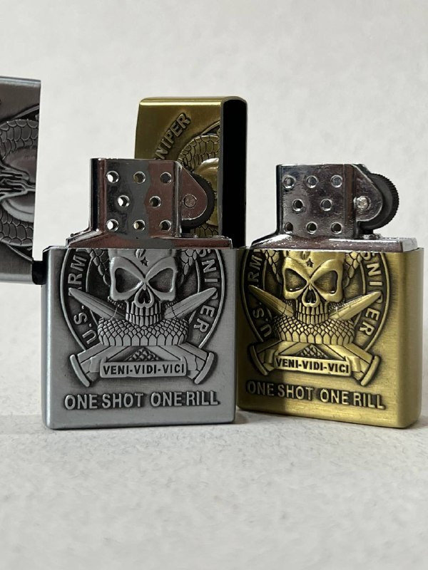 فندک گازی طرح زیپو لایتر (LIGHTER) طرح اسنایپر و تکتیرانداز ارتش | فروشگاه بارزار