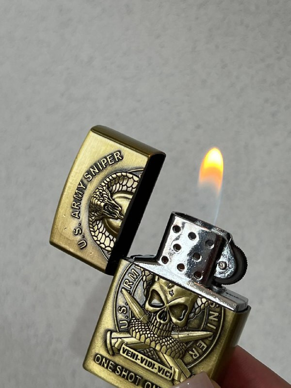 فندک گازی طرح زیپو لایتر (LIGHTER) طرح اسنایپر و تکتیرانداز ارتش | فروشگاه بارزار
