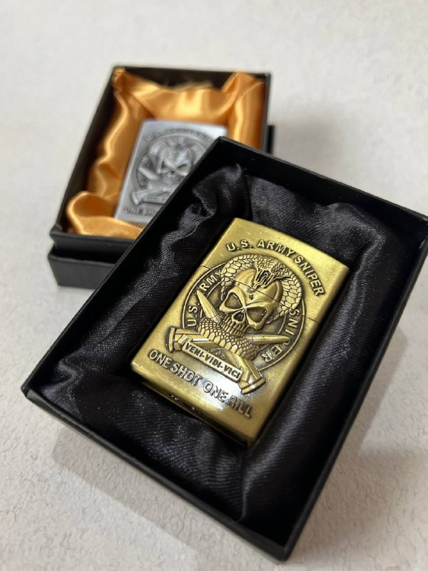 فندک گازی طرح زیپو لایتر (LIGHTER) طرح اسنایپر و تکتیرانداز ارتش | فروشگاه بارزار