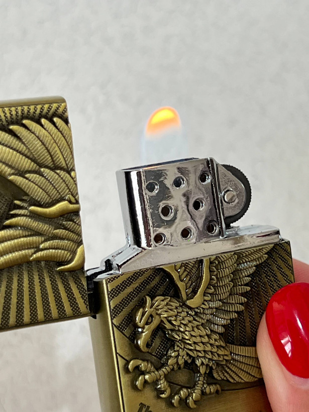 فندک گازی طرح زیپو لایتر (LIGHTER) طرح عقاب پادشاه آسمان در دو رنگ | فروشگاه بارزار