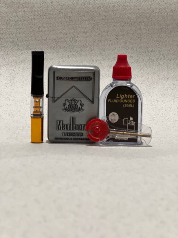 پک هدیه ۴ تکه فندک بنزینی لایتر (LIGHTER) طرح مارلبرو لایتس نقرهای | فروشگاه بارزار
