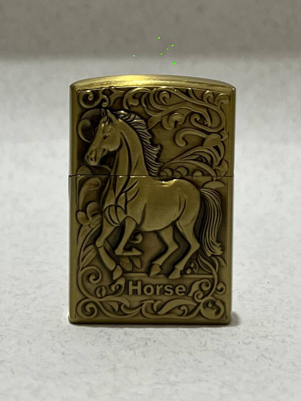 فندک گازی طرح زیپو لایتر (LIGHTER) طرح برجسته اسب در دو رنگ | فروشگاه بارزار