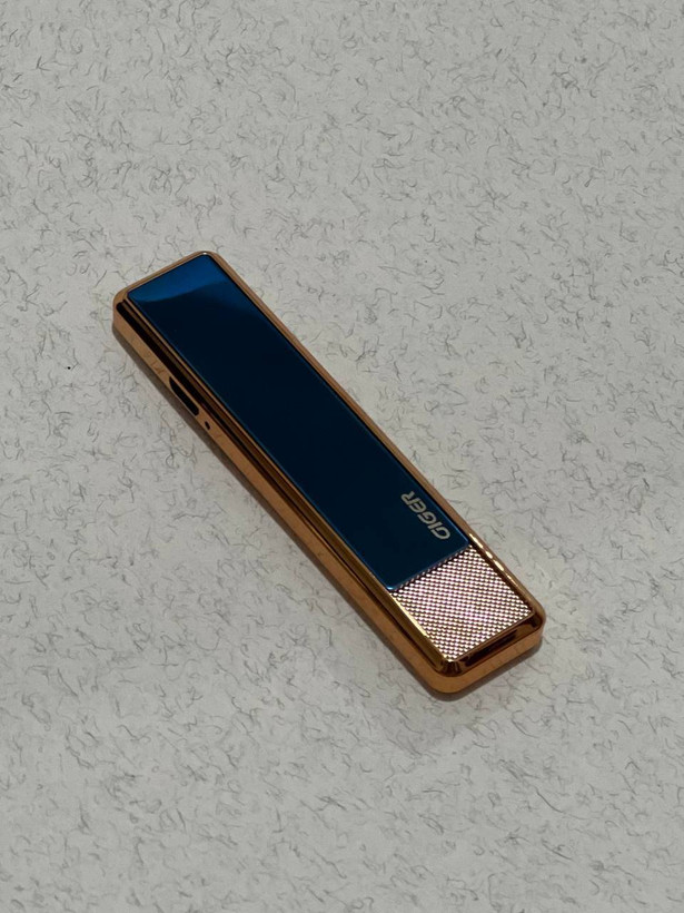 فندک المنتی برند گیگر (GIGER) مدل کشویی شارژی USB رنگ آبی | فروشگاه بارزار